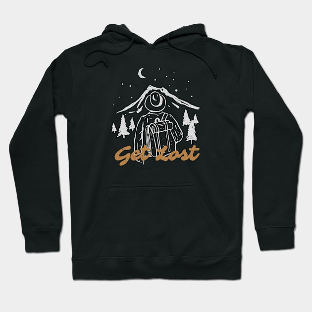 Hiking - get lost Hoodie by moslemme.id